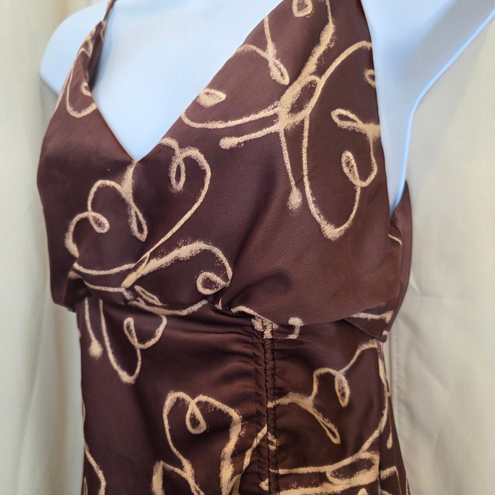 Urban Outfitters Y2K Brown Butterfly Print Midi Dress Sleeveless S/P - Picture 5 of 11